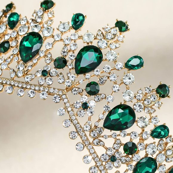 NEW Sparkling Bling Crystal Rhinestone Tiara Necklace Set: Ruby Red + FR… - Picture 13 of 16